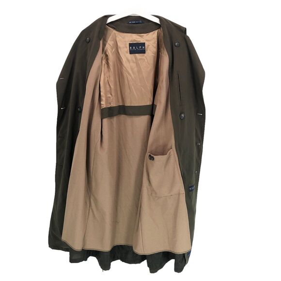 Ralph Ralph Lauren Mens Trench Coat 46 R Wool Blnd Removable Zip Out Liner Green - Picture 7 of 11